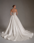 Preview: Satinbrautkleid mit Spitzenkorsage, Beinschlitz und Schleppe